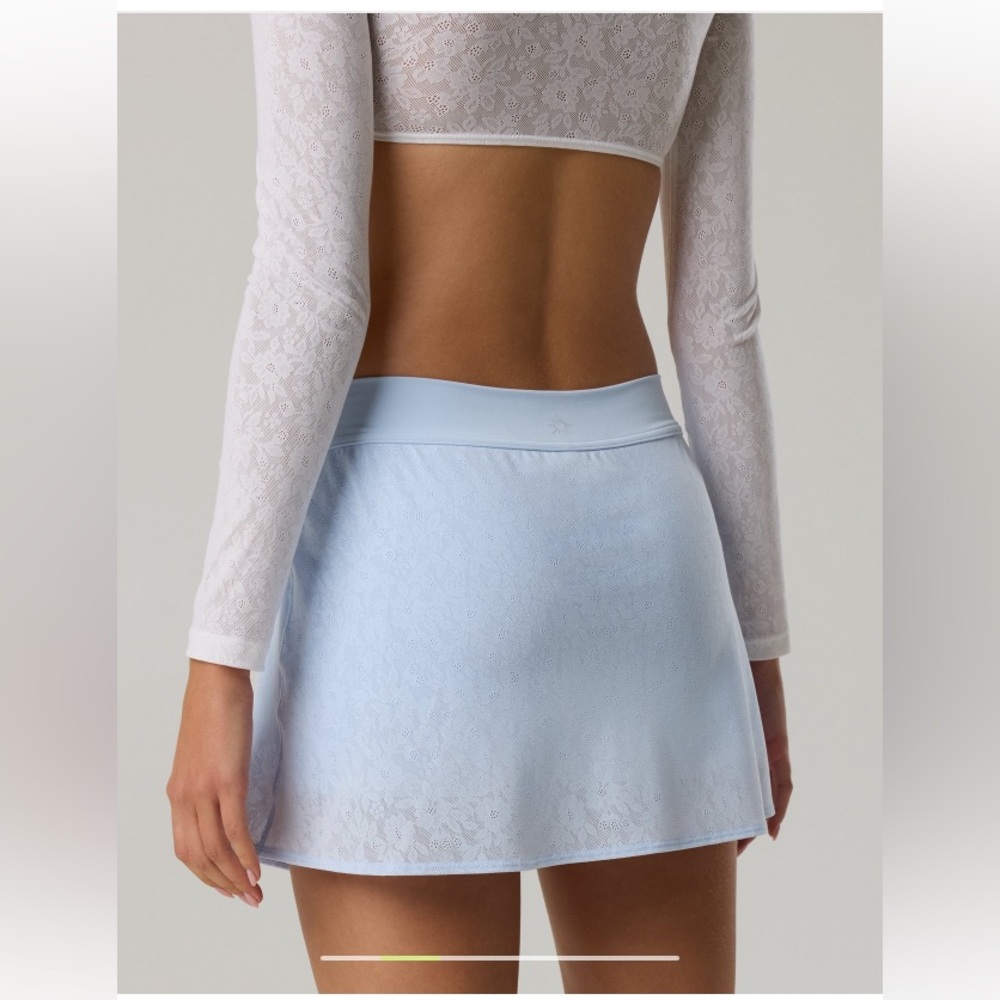 NWT Aerie Real Me XTRA Lace Mini Skort in Eyelet Blue Sz XS. - Picture 3 of 14